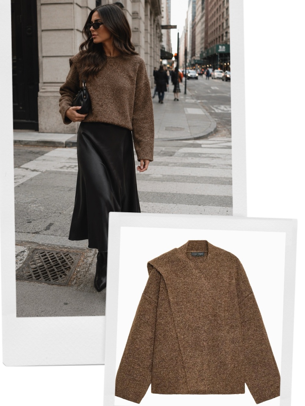 ZARA knit cardigan with scarf neck